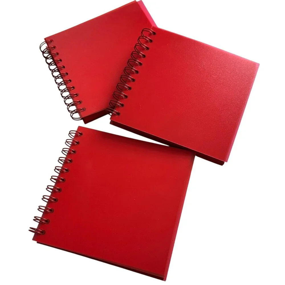 Vintage Ordning & Reda Red Spiral Notebook Set of 3, Scandinavian Design NOS